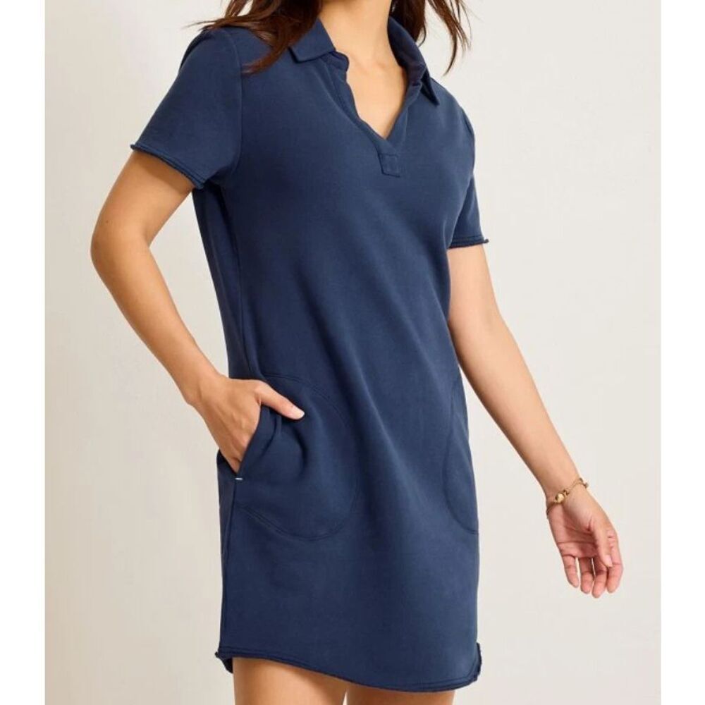 Tommy Bahama Brushed Fleece Women's Marina Del Mar Dress Coastline Blue Large